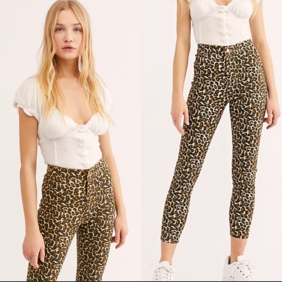 Free People Pants - FREE PEOPLE Leopard Print Belle Pants skinny! Size 26!